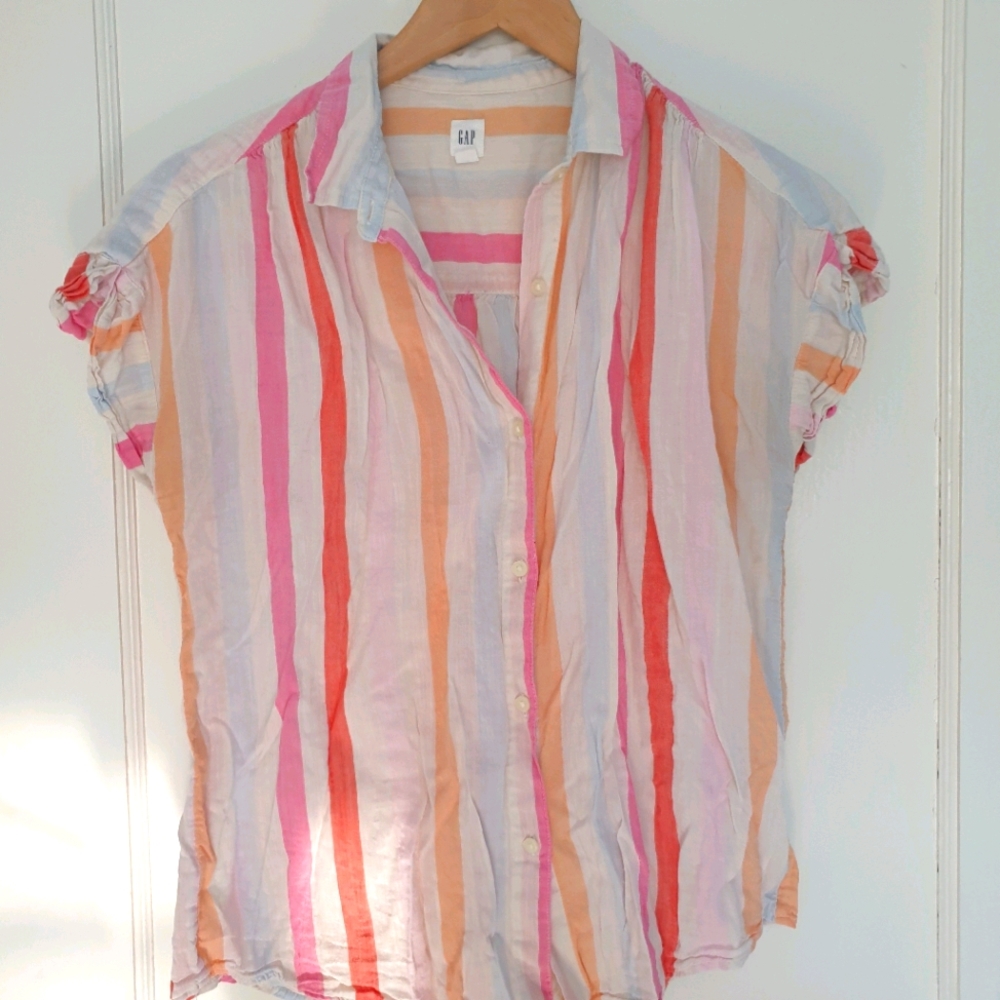 Gap Short Sleeve Colorful Button Down